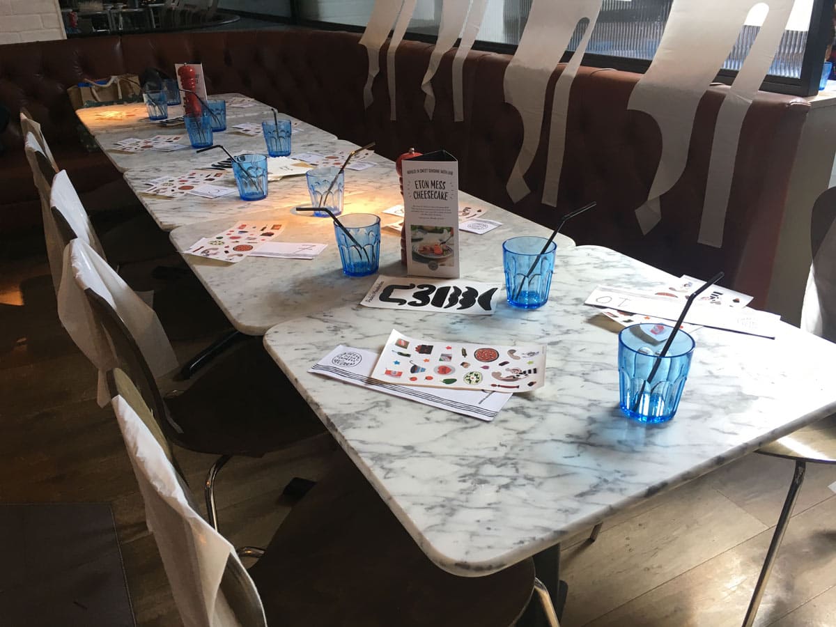 Pizza Express Party Tables